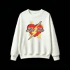 主图_2 Buzo cuello redondo Algodón Estampado Corazón Rayo Diseño Urbano Trendy