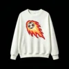 Buzo cuello redondo Algodón Estampado Pixel Art Cometa Fuego Casual Premium