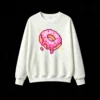 主图_2 Buzo cuello redondo Algodón Estampado Donut Pixel Art Diseño Casual Moda