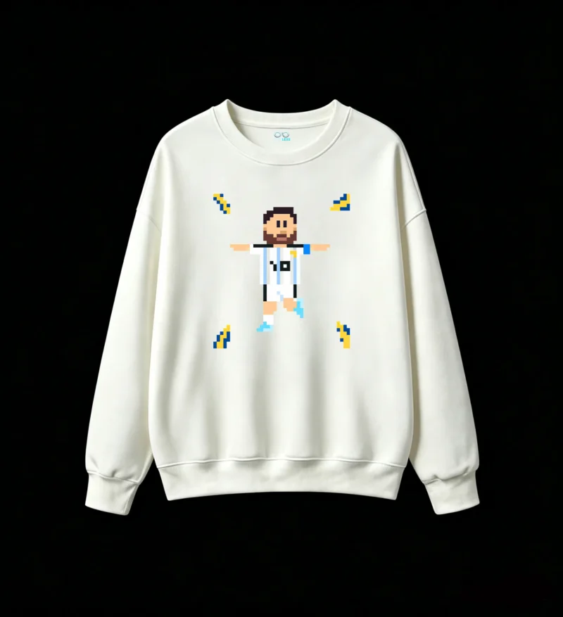 Buzo cuello redondo Pixel Messi Argentina Estampado Full HD 10