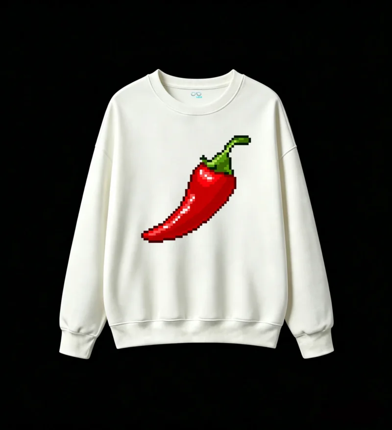 Buzo cuello redondo Algodón Estampado Ají Pixel Art Diseño Gamer Casual