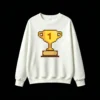 Buzo cuello redondo Algodón Estampado Pixel Art Trofeo Gamer Premium