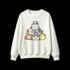 Buzo cuello redondo Algodón Estampado Pixel Art Gatos Kawaii Trendy