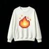 Buzo cuello redondo Algodón Estampado Fuego Pixel Art Diseño Gamer Urbano