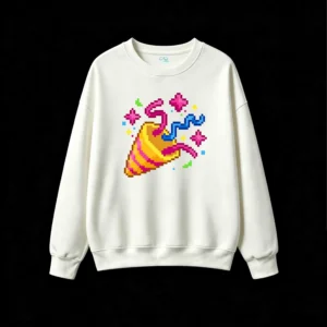 主图_2 Buzo cuello redondo Algodón Estampado Pixel Art Fiesta Diseño Urbano Top