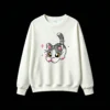 Buzo cuello redondo Algodón Estampado Pixel Art Gato Estilo Y2K Casual