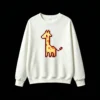 Buzo cuello redondo Algodón Estampado Jirafa Pixel Art Casual Premium