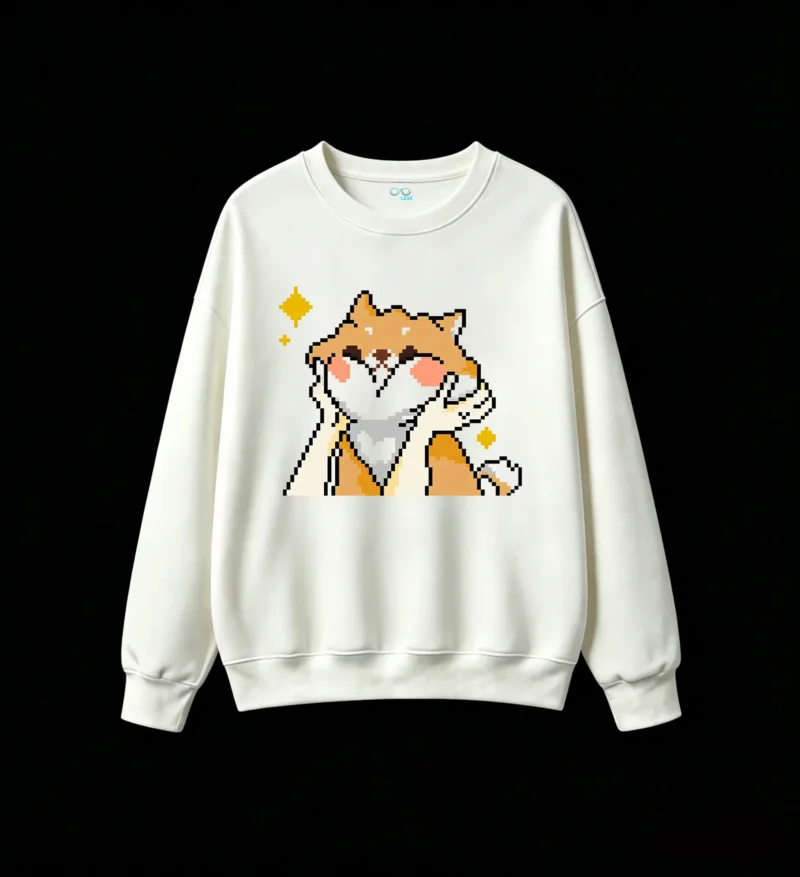 Buzo cuello redondo Algodón Estampado Pixel Art Diseño Gamer Premium