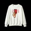 Buzo cuello redondo Algodón Estampado Pixel Art Tarjeta Roja Premium