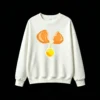 Buzo cuello redondo Algodón Estampado Pixel Art Huevo Diseño Casual Premium