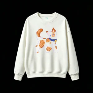 主图_2 Buzo cuello redondo Algodón Estampado Pixel Art Diseño Retro Calidad Premium