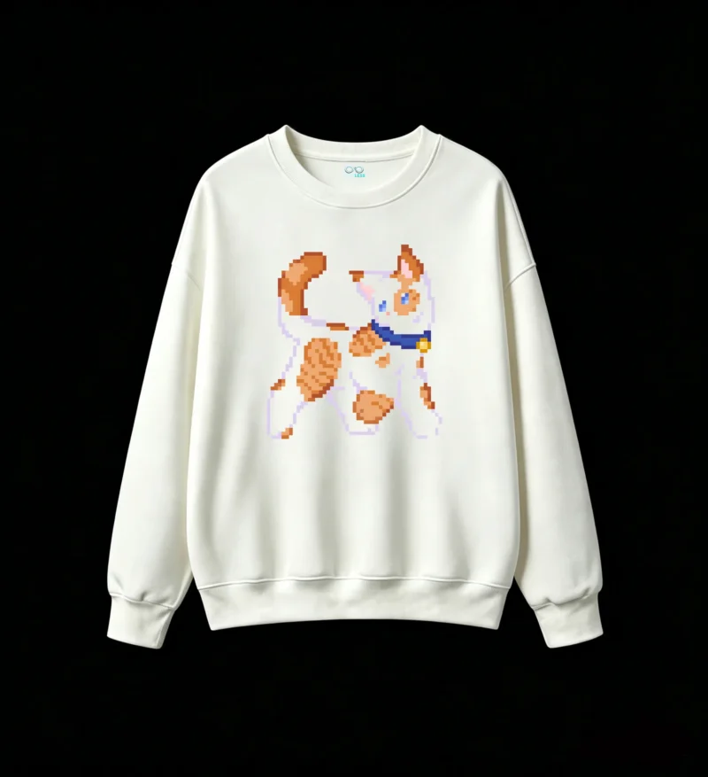 Buzo cuello redondo Algodón Estampado Pixel Art Diseño Retro Calidad Premium