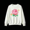 Buzo cuello redondo Algodón Estampado Rosa Pixel Art Diseño Aesthetic