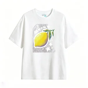 主图_2 Remera Algodón Estampado Limón Diseño Artístico Verano