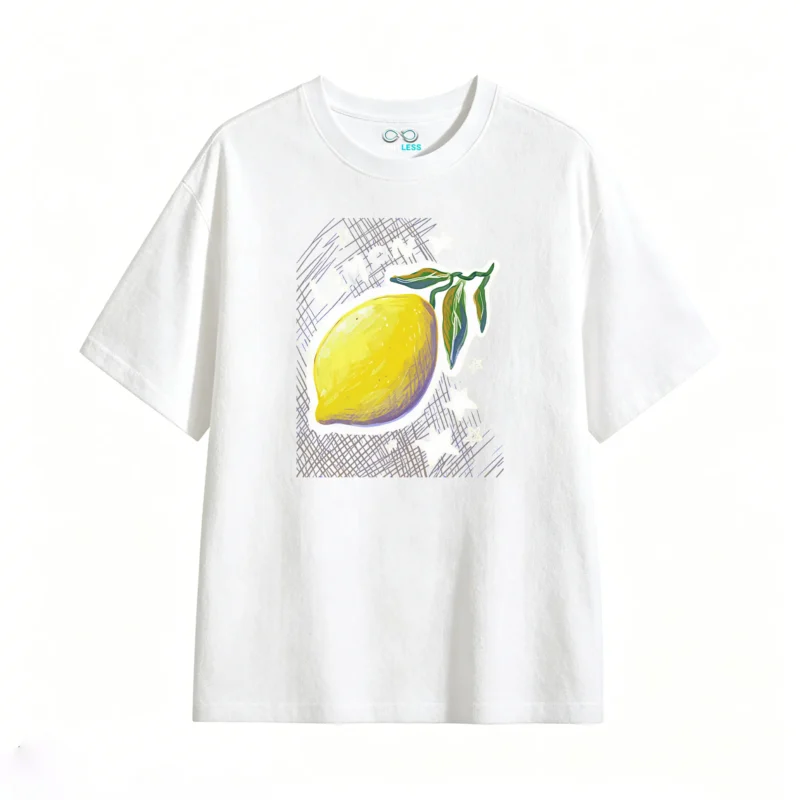 Remera Algodón Estampado Limón Diseño Artístico Verano
