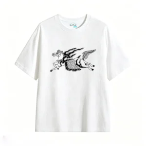Remera Algodón Estampado Caballo Fuego Diseño Oversize
