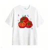 Remera Algodón Estampado Tomates Diseño Gourmet Oversize