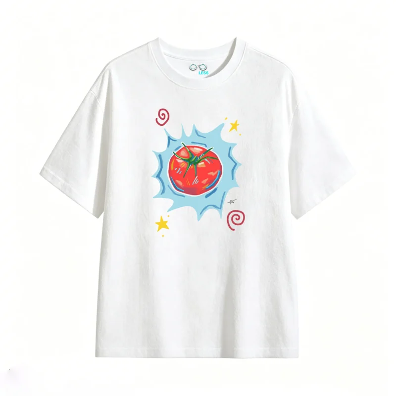 Remera Algodón Estampado Tomate Diseño Pop Art Casual 1104