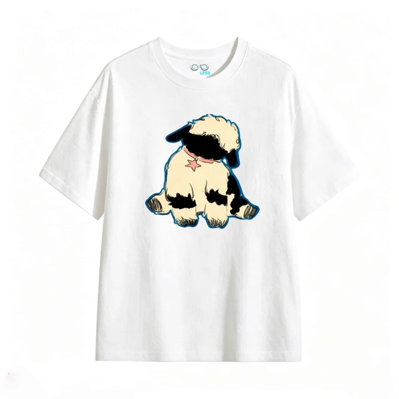 主图_2 Remera Algodón Oveja Estampada Diseño Kawaii Moda Oversize