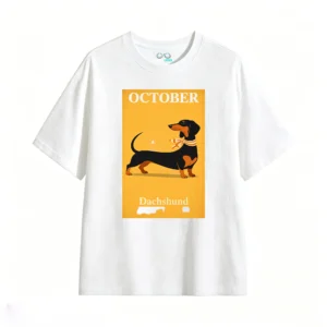 Remera Algodón Estampado Perro Salchicha Dachshund Premium