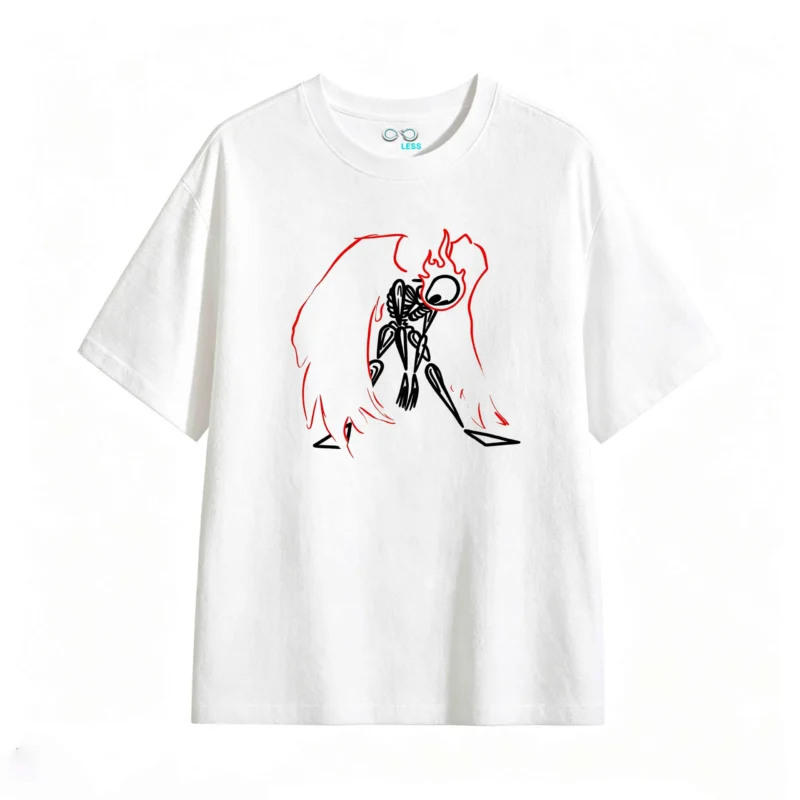 主图_2 Remera Algodón Estampado Alas Fuego Estilo Urbano Oversize
