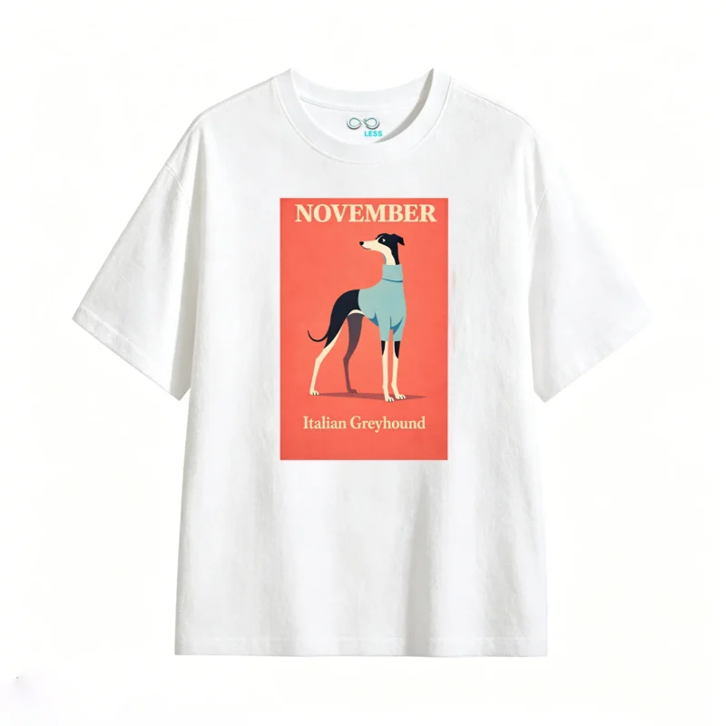 Remera Algodón Estampado Galgo Italiano Diseño Exclusivo