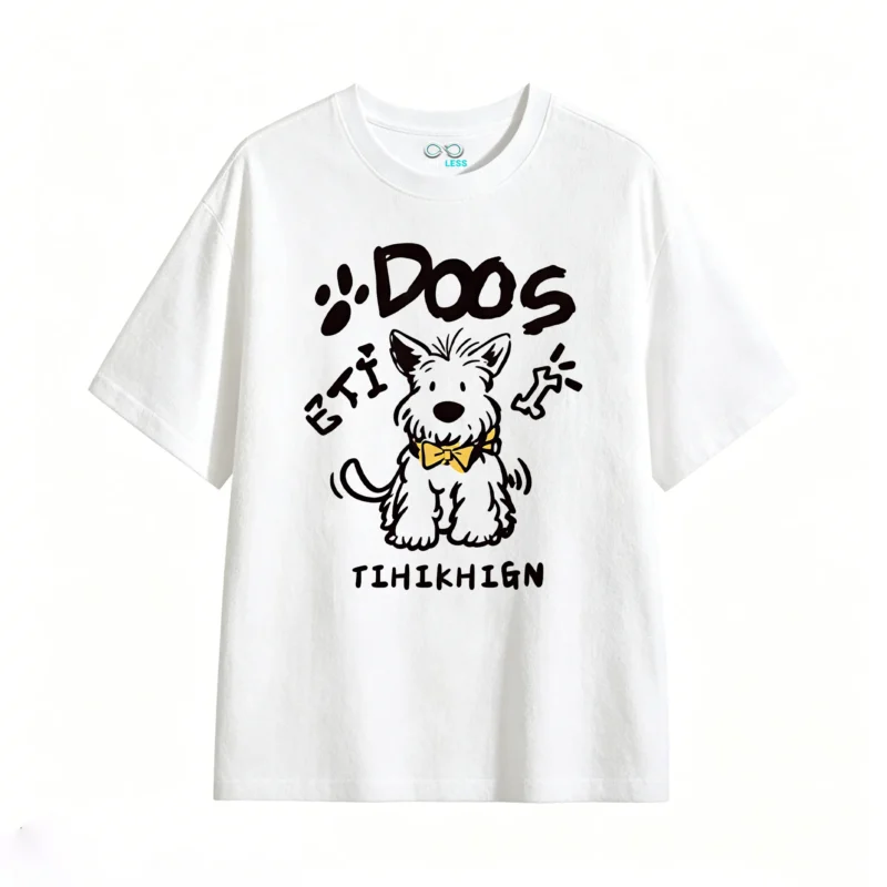 Remera Algodón Estampado Perro Lazo Diseño Urbano Premium