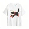主图_2 Remera Algodón Estampado Gato Miwa Diseño Kawaii Casual
