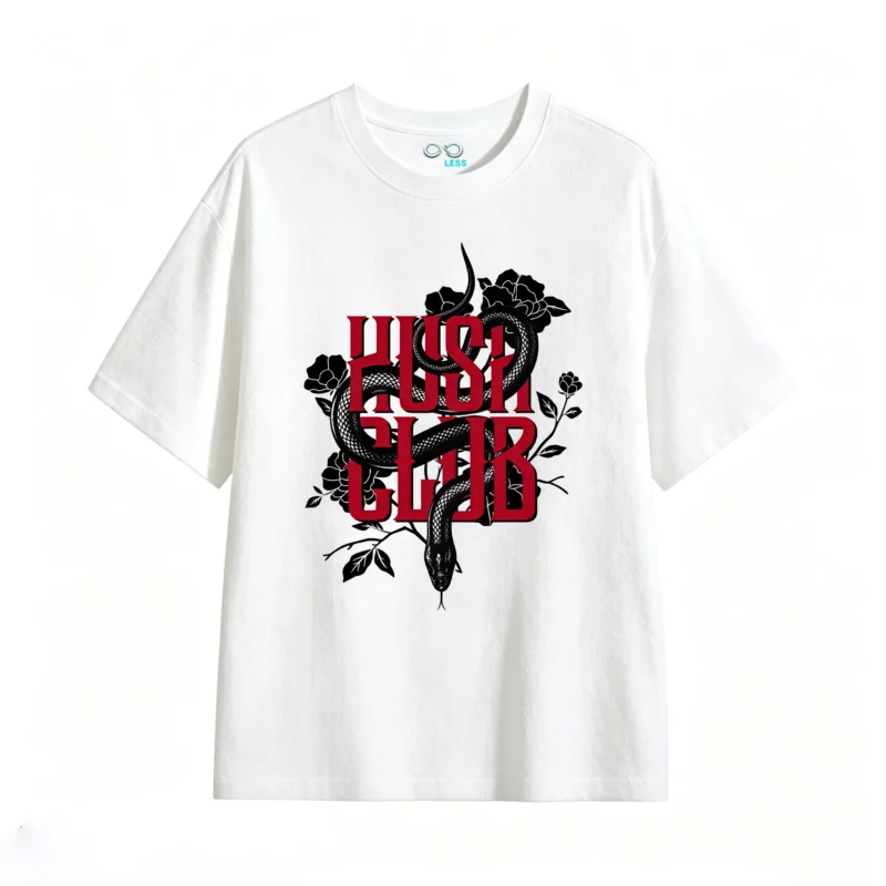 Remera Algodón Oversize Hush Club Estampado Serpiente Urban