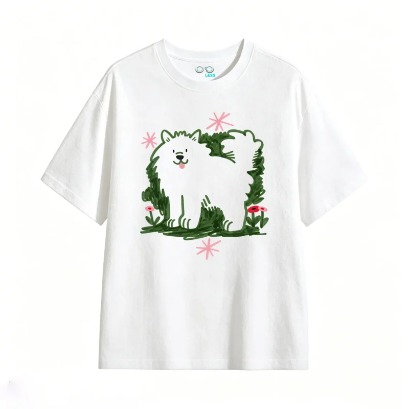 Remera Algodón Estampado Perro Chow Chow Diseño Premium