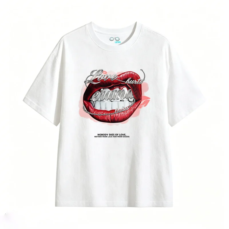 主图_2 Remera Algodón Estampado Love Hurts Estilo Urbano Premium