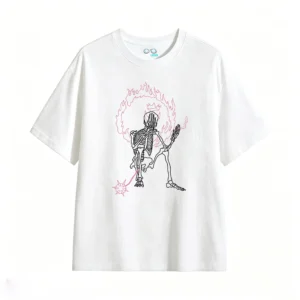 Remera Algodón Estampado Fuego Corona Diseño Urbano Oversize