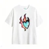 Remera Algodón Estampado Corazón Fuego Diseño Urbano Premium