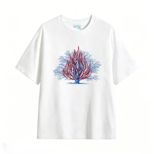 主图_2 Remera Algodón Estampado Árbol Fuego Abstracto Casual Premium