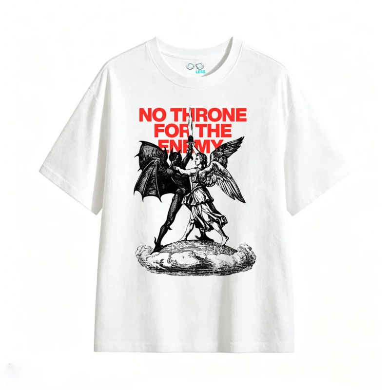 Remera Algodón Estampa No Throne For The Enemy Heavy Metal