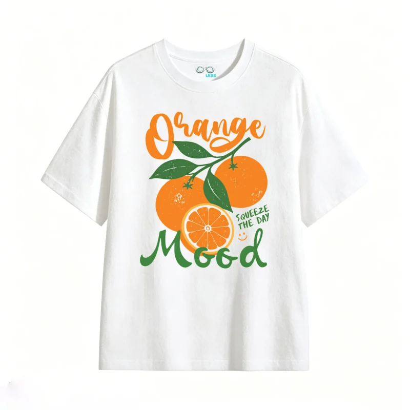 Remera Algodón Estampada Naranjas Frutas Vintage Verano