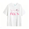 Remera Algodón Estampado Dálmata Botas Rosa Casual Trendy