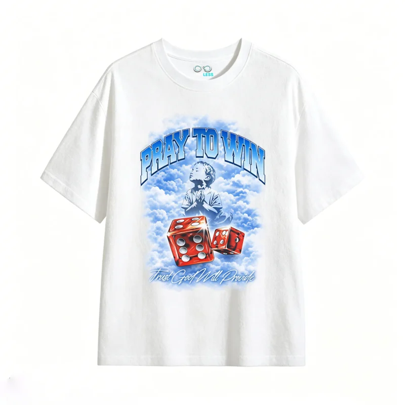 Remera Algodón Pray To Win Estampado Urbano Oversize Premium