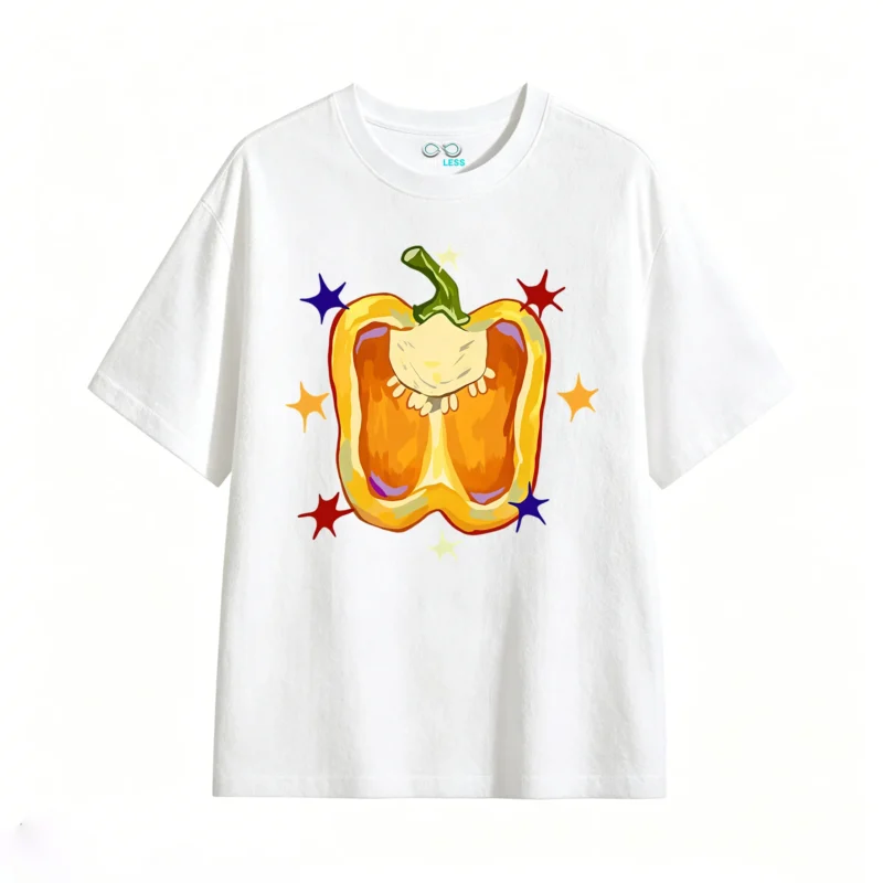 Remera Algodón Estampado Morrón Vegetal Diseño Original Kawaii