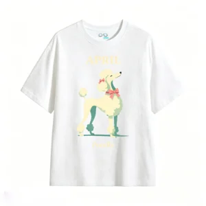 Remera Algodón Estampado Poodle Vintage Diseño Exclusivo