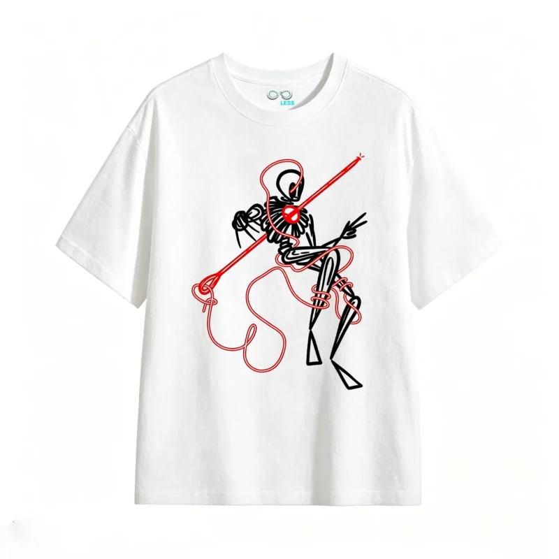 主图_2 Remera Algodón Estampado Lineal Minimalista Diseño Arte Premium