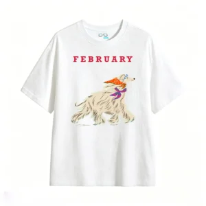 主图_2 Remera Algodón Estampa Perro Afghan Hound Diseño Vintage