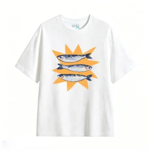 主图_2 Remera Algodón Estampado Peces Diseño Creativo Casual Premium