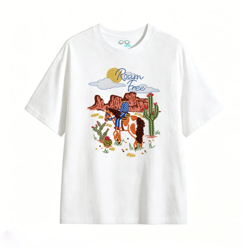 Remera Algodón Estampado Rodeo Desert Cactus Casual Premium