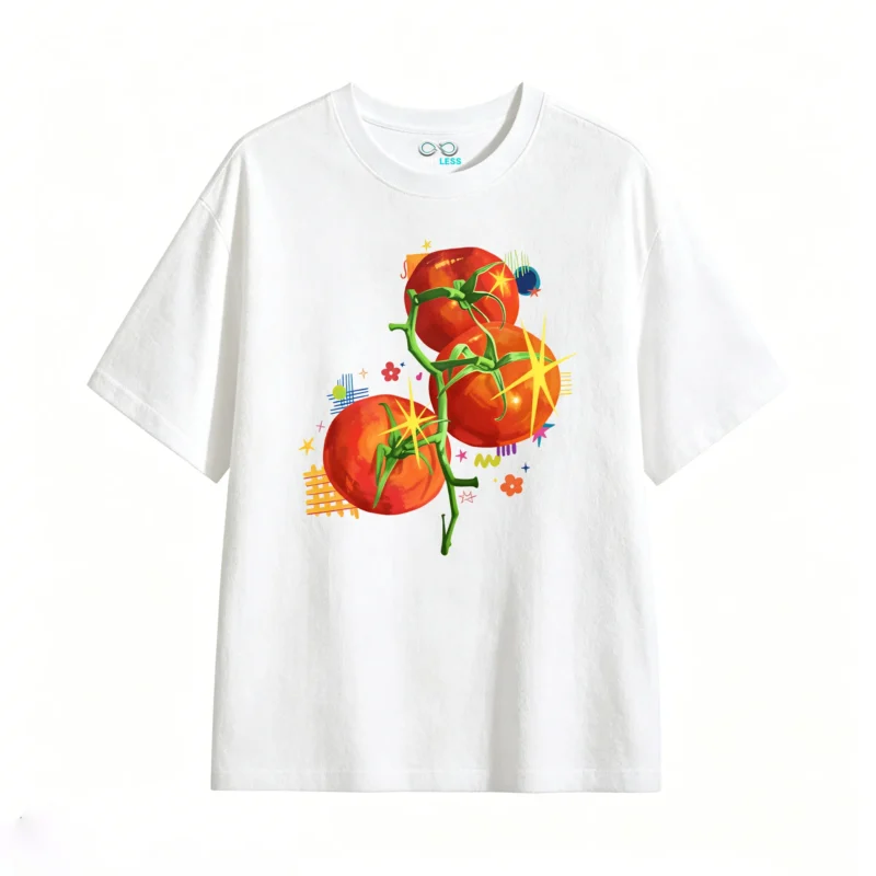 Remera Algodón Estampado Tomate Diseño Pop Art Casual Premium