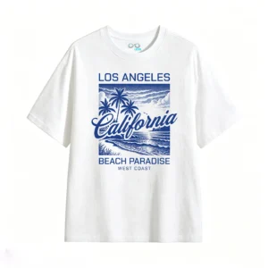 主图_2 Remera Algodón Estampada Los Angeles California Playa Oversize