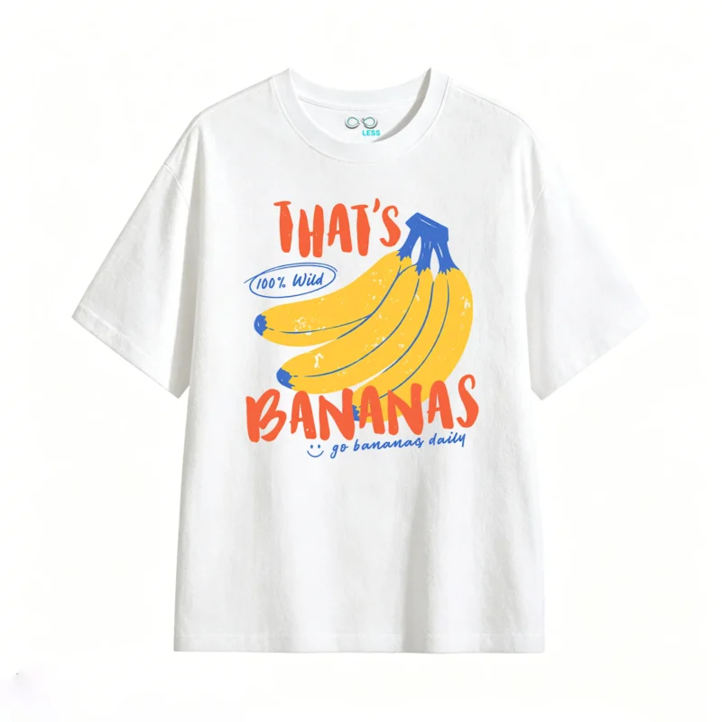 Remera Algodón Estampada Diseño Bananas Wild Casual Urbano