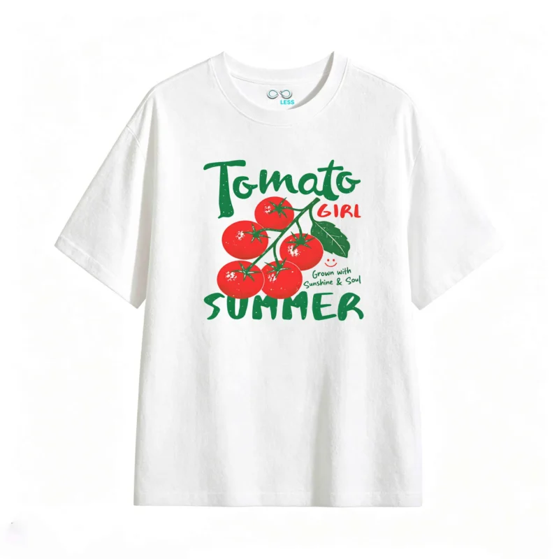 Remera Algodón Estampada Tomate Verano Vintage Oversize