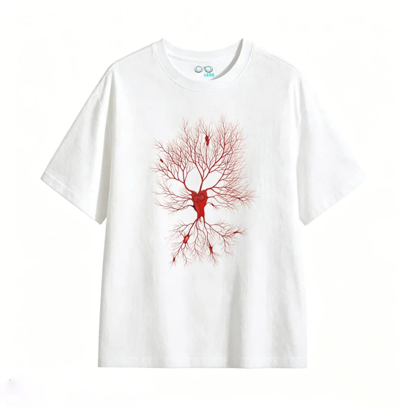 主图_2 Remera Algodón Estampado Árbol Rojo Casual Premium Moda