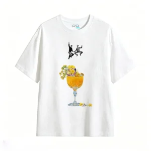 Remera Algodón Estampado Cóctel Flores Diseño Artístico Cool